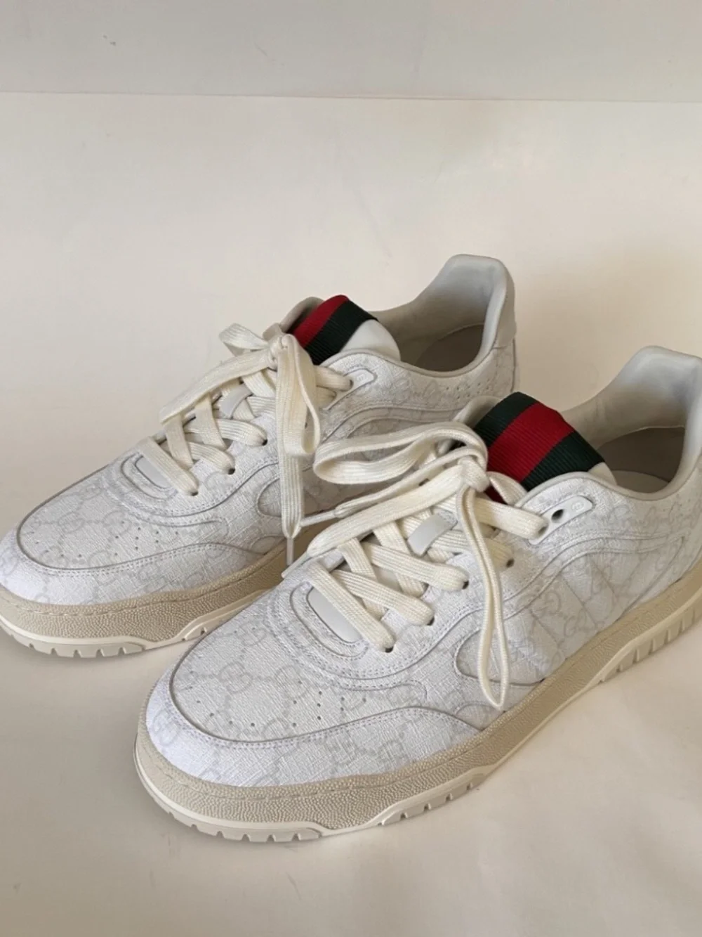 GUCCI Men's Re-Web White/Beige GG Canvas Sneaker Size 10.5 (US) NIB 816665